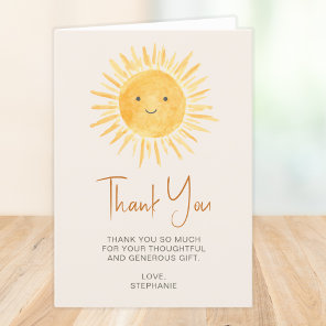 Boho Sunshine Baby Shower Thank You Card