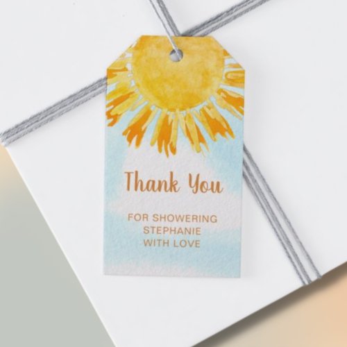 Boho Sunshine Baby Shower Thank You Gift Tags