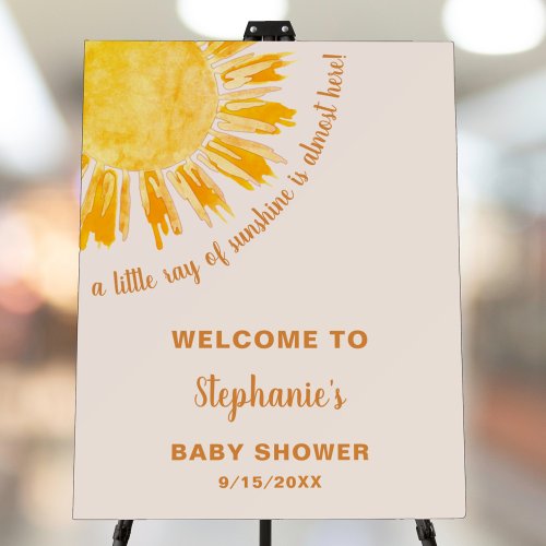 Boho Sunshine Baby Shower Welcome  Foam Board