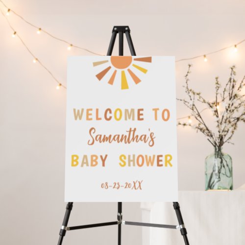 Boho Sunshine Baby Shower Welcome Sign