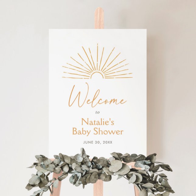 Boho Sunshine Baby Shower Welcome Sign (Creator Uploaded)