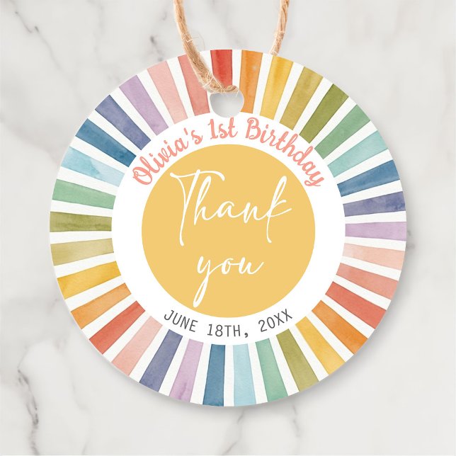 Boho Sunshine Birthday Favor Tags (Creator Uploaded)