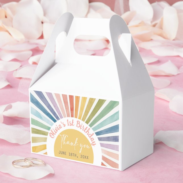 Boho Sunshine Birthday Party Favor Boxes (Wedding)