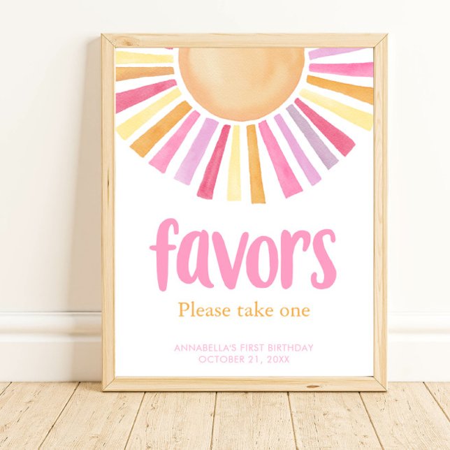 Boho sunshine birthday party favors sign (Creator Uploaded)