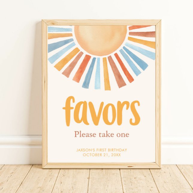 Boho sunshine birthday party favors sign (Creator Uploaded)
