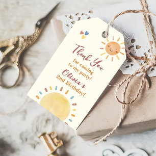 Boho Sunshine Birthday Thank you Gift Tag