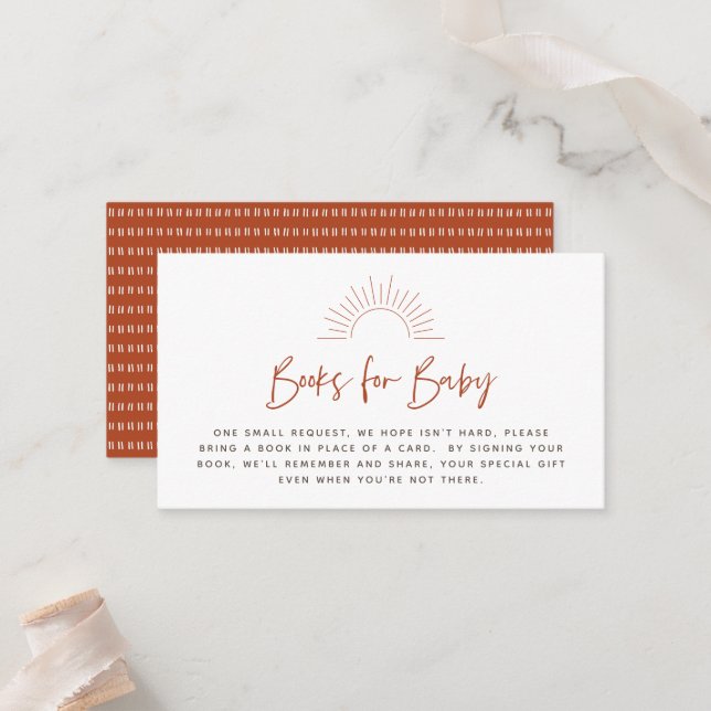 Boho Sunshine Book Request Enclosure Card (Front/Back In Situ)