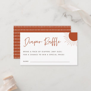 Boho Sunshine Diaper Raffle Enclosure Card