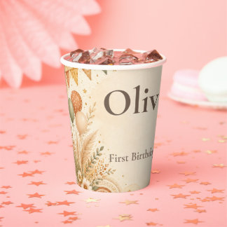 Boho Sunshine First Birthday Paper Cup