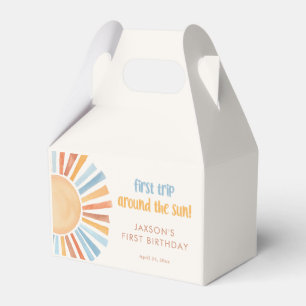 Boho Sunshine First trip around the sun birthday Favor Boxes