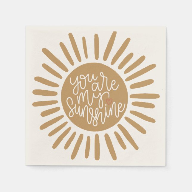boho sunshine for birthday or baby shower napkins (Front)