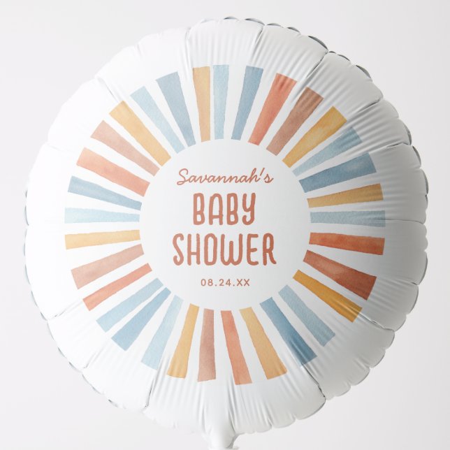 Boho Sunshine Gender Neutral Baby Shower Balloon (Front)