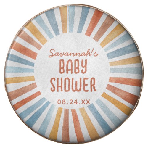 Boho Sunshine Gender Neutral Baby Shower Chocolate Covered Oreo