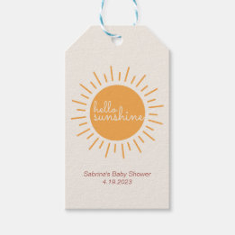 Boho Sunshine Gender Neutral Baby Shower Gift Tags