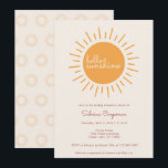Boho Sunshine Gender Neutral Baby Shower Invitation<br><div class="desc">This gender neutral baby shower suite features the text Hello Sunshine in a bright boho sunshine along with a sunshine pattern on the back. Additional items,  colors and design styles are available in our shop,  for further customization send us a message,  we are always happy to customize!</div>