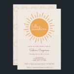 Boho Sunshine Gender Neutral Baby Shower Invitation<br><div class="desc">This gender neutral baby shower suite features the text Hello Sunshine in a bright boho sunshine along with a sunshine pattern on the back. Additional items,  colors and design styles are available in our shop,  for further customization send us a message,  we are always happy to customize!</div>