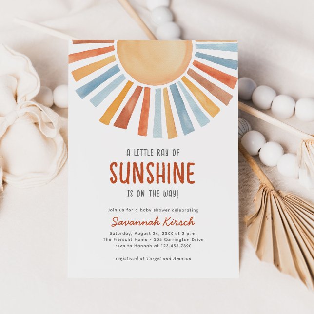 Boho Sunshine Gender Neutral Baby Shower Invitation (Creator Uploaded)