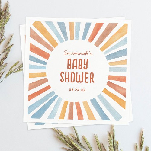 Boho Sunshine Gender Neutral Baby Shower Napkins