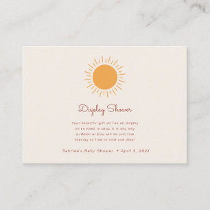 Boho Sunshine Gender Neutral Display Shower Enclo Enclosure Card