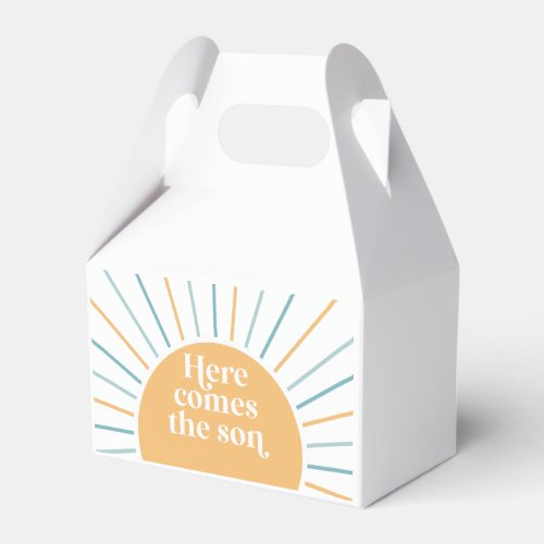 Boho Sunshine Here Comes the Son Baby Shower Favor Boxes