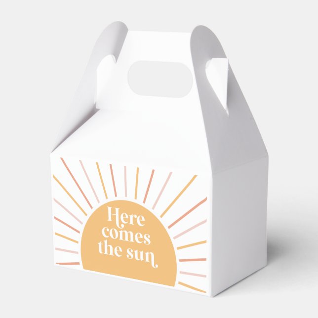 Boho Sunshine Here Comes the Sun Favor Box (Front Side)
