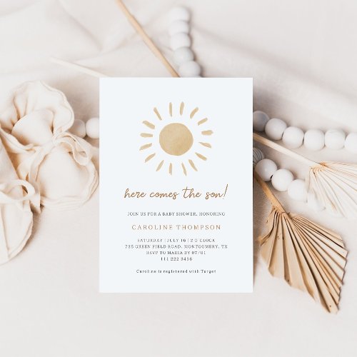 Boho Sunshine Minimal Baby Shower Invitation