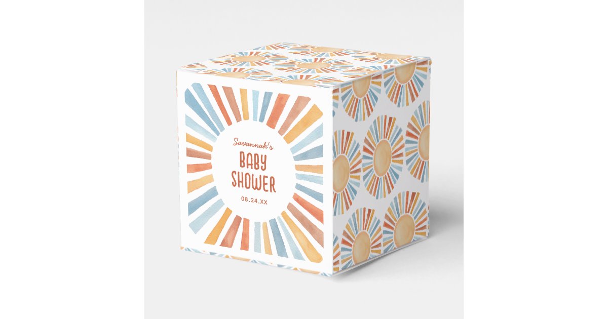 Boho Sunshine Neutral Baby Shower Favor Boxes | Zazzle