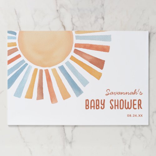 Boho Sunshine Neutral Baby Shower Paper Placemat