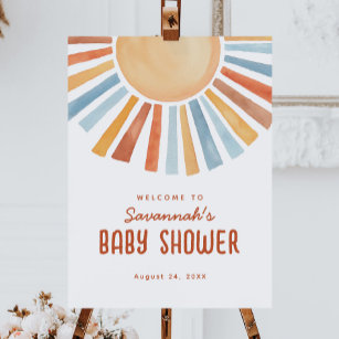 Boho Chic Baby Shower Welcome Sign – WORDS & CONFETTI