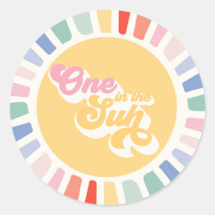 Boho Sunshine One In The Sun Sunshine Favor Classic Round Sticker