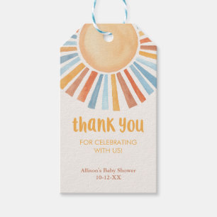 Boho sunshine sun baby shower favor tags