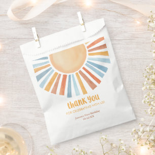 Boho sunshine sun birthday party favor tags bag