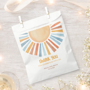 Boho sunshine sun boy baby shower favor bag