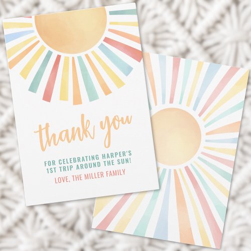 Boho Sunshine Sun Thank You Invitation