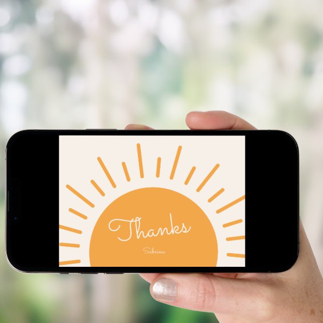 Boho Sunshine Thank You Note Invitation (Front Digital)