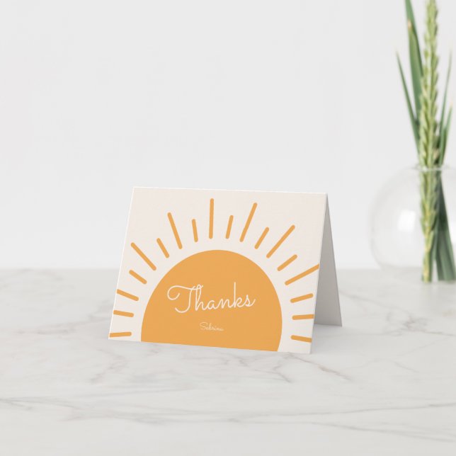 Boho Sunshine Thank You Note Invitation (Front)