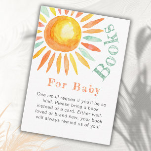 Boho Sunshine Watercolor Sun Books For Baby Enclosure Card