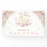 Boho Swan Princess Blush Pink Floral Welcome Party Banner