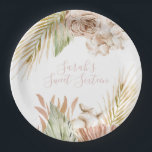 Boho Sweet 16 Birthday Dried Flowers Paper Plates<br><div class="desc">Boho Pampas Tropical Dried Flowers sweet sixteen birthday plates.</div>