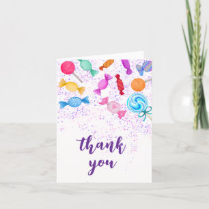 Boho Sweet Lollipops Candy Land Baby Showers Letterpress Thank You Card