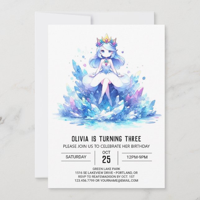 Boho Sweet Princess Birthday Invitation (Front)