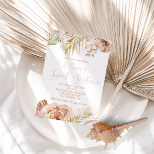 Boho Sweet Sixteen Floral 16th Birthday Invitation