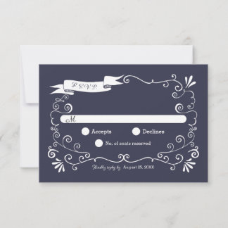 Boho Swirls (Changeable Color) Wedding RSVP Card