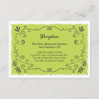 Boho Swirls, Curls, a Banner & Lovebirds Wedding Enclosure Card