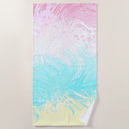 Boho Swirly Groovy Abstract Genderflux Pride Flag Beach Towel