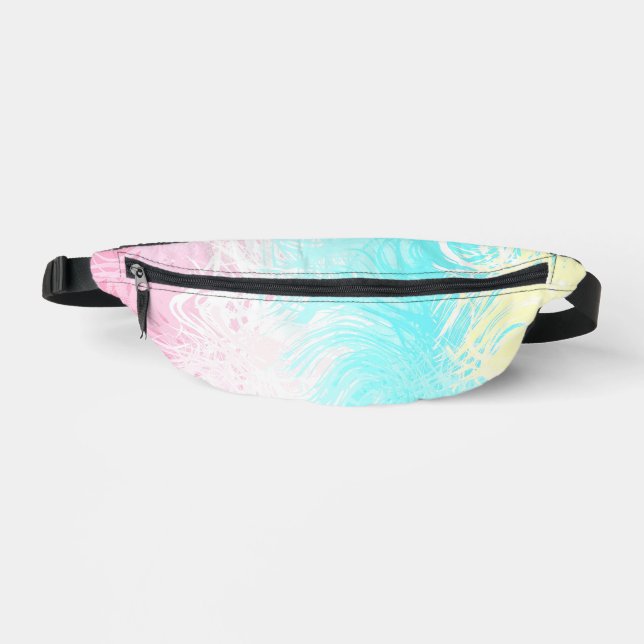 Boho Swirly Groovy Abstract Genderflux Pride Flag Fanny Pack (Front)