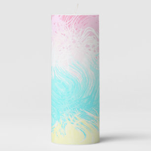 Boho Swirly Groovy Abstract Genderflux Pride Flag Pillar Candle