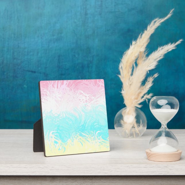 Boho Swirly Groovy Abstract Genderflux Pride Flag Plaque (Insitu)