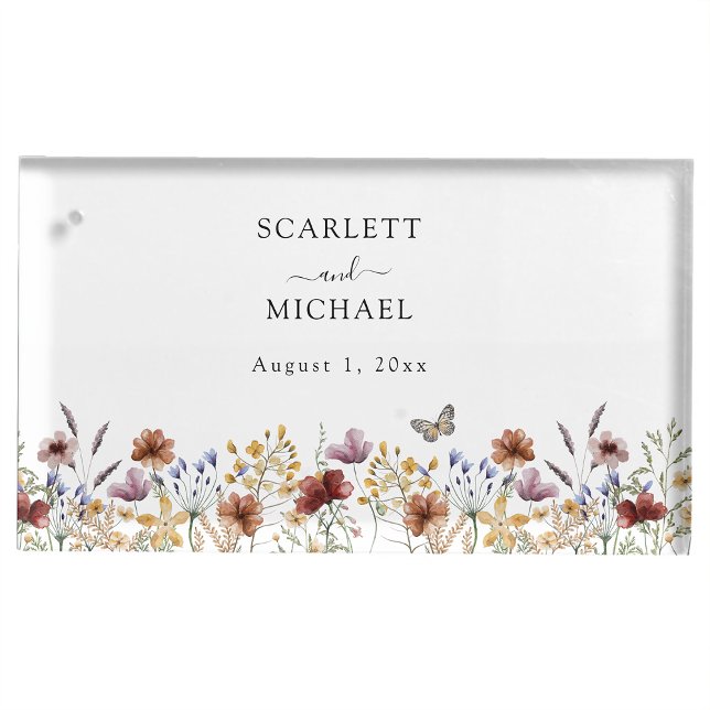 Boho Table Card Holder (Boho Wildflower Table Card Holder by Painted Paperie
)