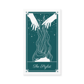 Boho Tarot Hair stylist Teal Business card